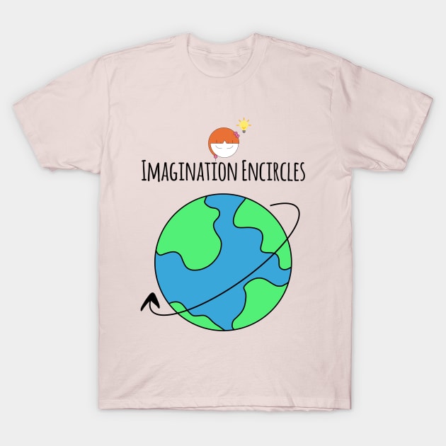 Imagination Encircles The World Girl T-Shirt by Wesolution Studios